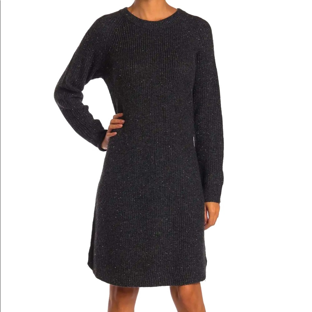 Madewell Curved-Hem Sweater Dress- Donegal Thunder